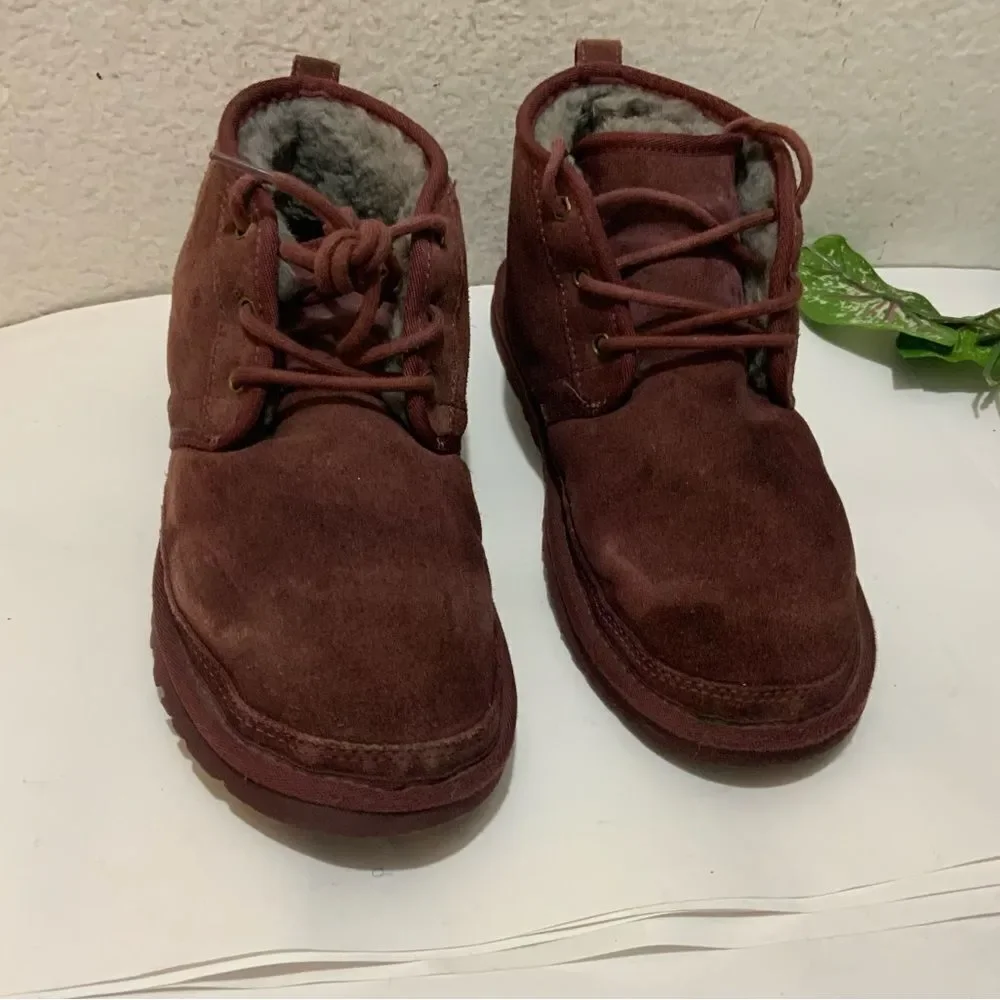 UGG Neumel 3236 Men's Burgundy Suede Cordovan Ankle Boots size 9/42